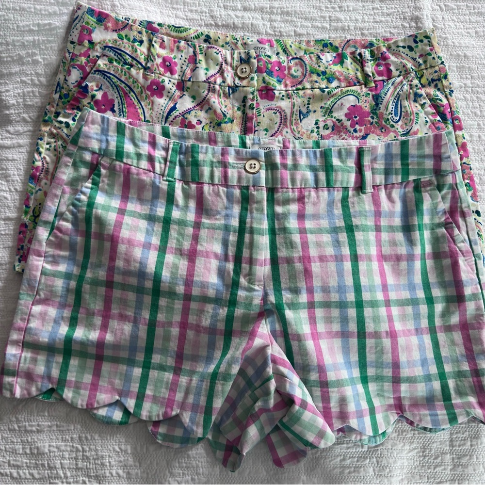 2 - crown & ivy Pink and Green Women's Shorts 14